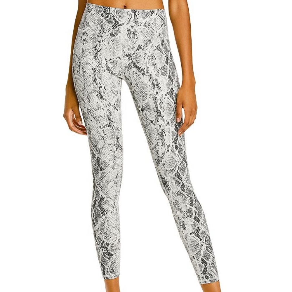 Alo Yoga XS High-Waist Snakeskin Vapor Legging - Bone